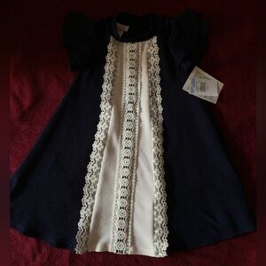 Bonnie Jean blue and White Sleeveless Sundress with Crew Neck